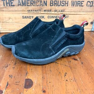 Merrell Jungle Moc Midnight Black Suede Slip On Shoes Womens 7 J60826